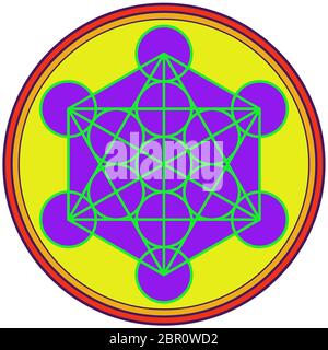 metatron cube sacred geometry energy meditation chakra illustration ...