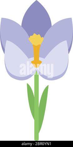 Blossom crocus icon, isometric style Stock Vector