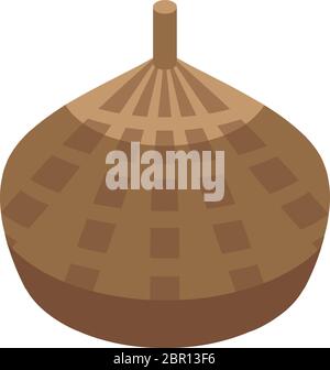 Forest acorn icon, isometric style Stock Vector