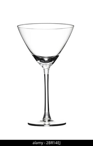 Empty martini glass against  white background. Stock Photo