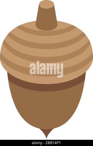 Autumn acorn icon, isometric style Stock Vector