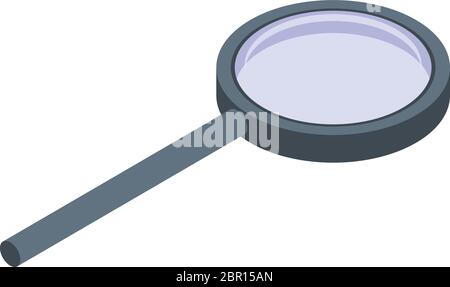 Magnifying glass icon, isometric style Stock Vector