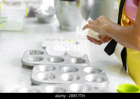 Cupcake baking dish. Professional cooking tools. Stock Photo