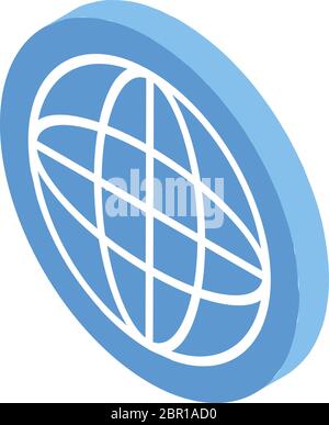 Search globe icon, isometric style Stock Vector