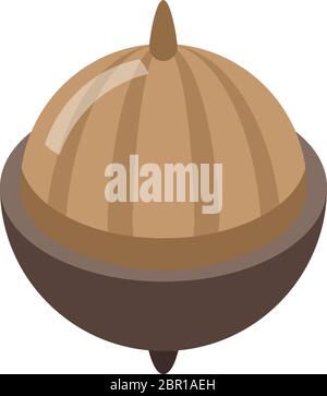 Acorn icon, isometric style Stock Vector