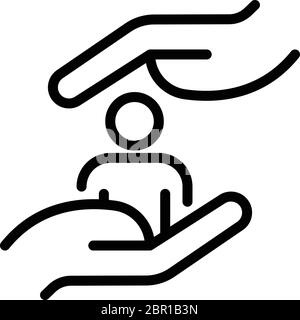 Sociology care icon, outline style Stock Vector