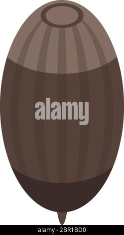 Brown acorn icon, isometric style Stock Vector