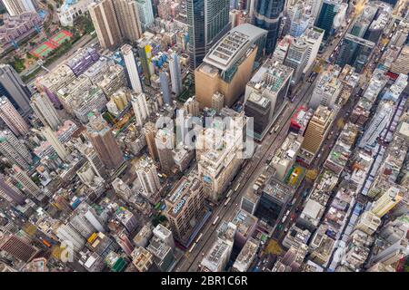 Mong Kok, Hong Kong 21 March 2019: Aerial view of Hong Kong city Stock ...