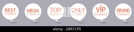 Round label icon set Stock Vector