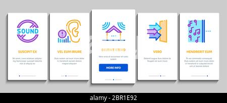 Soundproofing Building Material Onboarding Elements Icons Set Vector Stock Vector