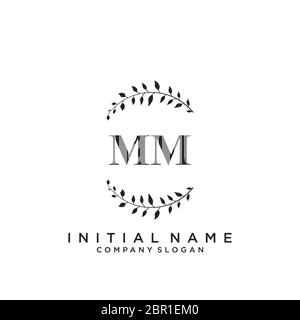 Initial Mm Beauty Monogram Elegant Logo Stock Vector (Royalty Free)  1470234485