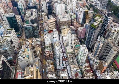 Mong Kok, Hong Kong 21 March 2019: Aerial view of Hong Kong city Stock ...