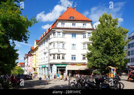 Pedestrian zone Bahnhofstrasse, Kempten, Allgäu, Upper Swabia, Bavaria, Germany, Europe Stock Photo