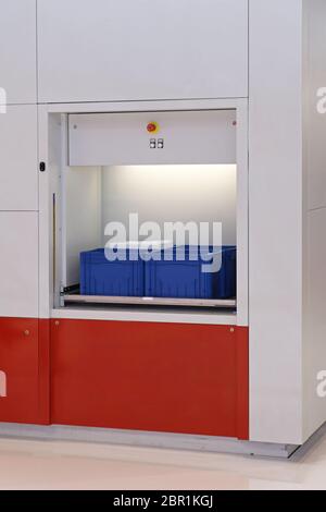 Automated Storage and Retrieval System in Warehouse Stock Photo