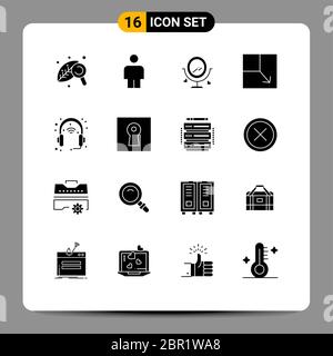 16 Universal Solid Glyphs Set for Web and Mobile Applications flow ...