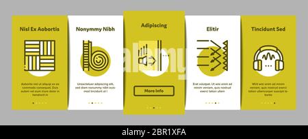 Soundproofing Building Material Onboarding Elements Icons Set Vector Stock Vector