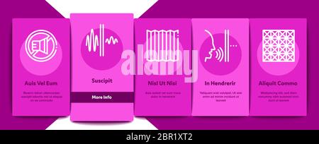 Soundproofing Building Material Onboarding Elements Icons Set Vector Stock Vector