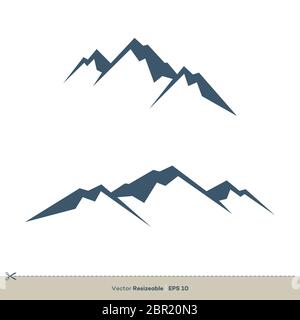 Volcano Mountain Vector Logo Template Illustration Design Stock Photo