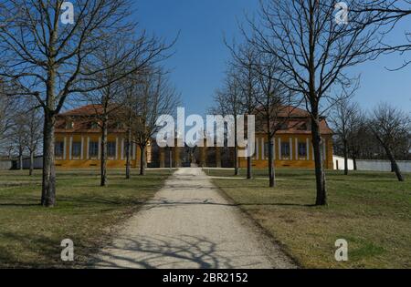 Entry to the palais Seehof near the city Bamberg with cloudless sky Stock Photo