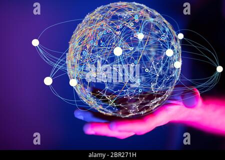 network interface in hand digital Stock Photo