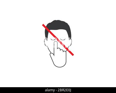 Avoid touching your face. Vector illustration, flat design. Stock Vector