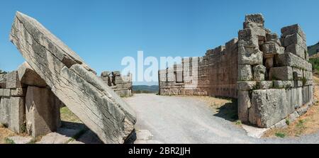 The Arcadian Gate ruins in Ancient Messini, Greece Stock Photo