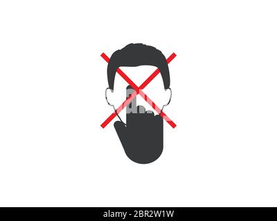 Avoid touching your face. Vector illustration, flat design. Stock Vector