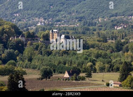 Perigord, the picturesque castle of Fayrac in Dordogne, France Stock Photo