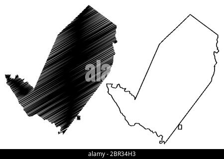 Rockdale County, Georgia (U.S. county, United States of America,USA, U.S., US) map vector illustration, scribble sketch Rockdale map Stock Vector