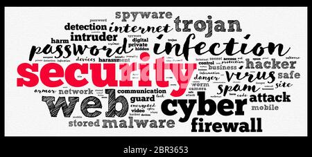 Security word cloud concept over white background Stock Photo