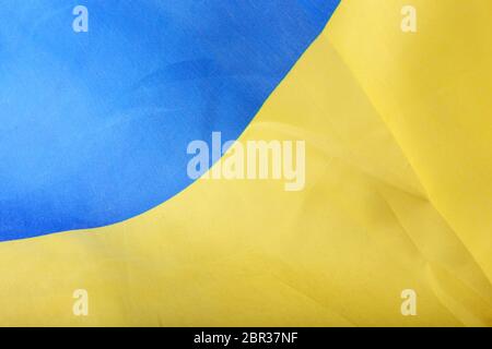 The Flag Of Ukraine Is A Banner Of Two Equally Sized Horizontal Bands Of Blue And Yellow. Stock Photo