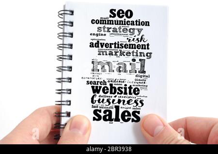 Mail word cloud concept over white background Stock Photo