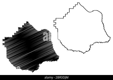 Pierce County, Georgia (U.S. county, United States of America,USA, U.S., US) map vector illustration, scribble sketch Pierce map Stock Vector