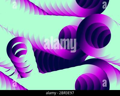 Colorful gradient 3d tubes seamless pattern. Geometric shapes of cylinders. Trendy design template with vibrant gradient colors. Vector illustration Stock Vector