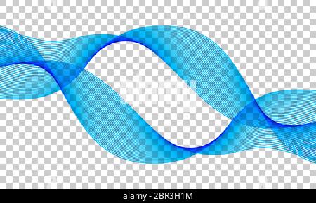 blue waves vector on transparent background Stock Vector