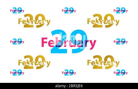 29 february background leap day / leap year design vector Stock Vector