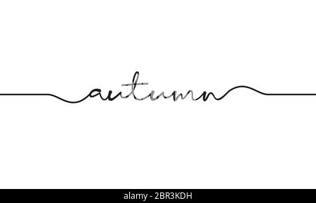 autumn word handwritten design vector Stock Vector