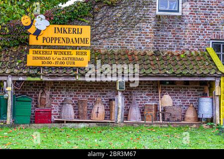 Traditional Beekeeper Equipment in Grijpskerke, Netherlands Stock Photo