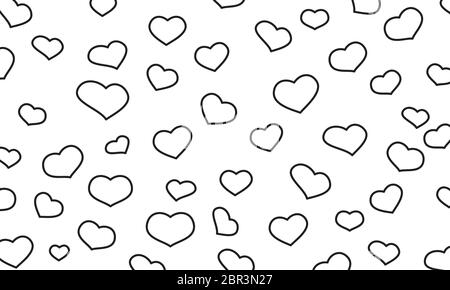 simple hearts drawing on white background vector Stock Vector