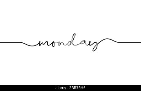 monday word handwritten design vector Stock Vector