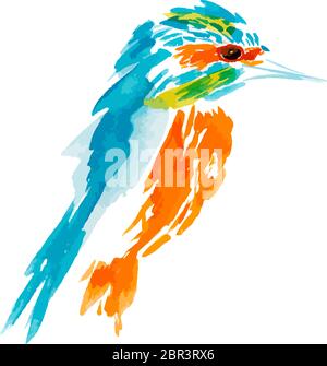 vector illustration isolated birds. birds flying, animals, bird silhouette, bird vector, kingfisher Stock Vector