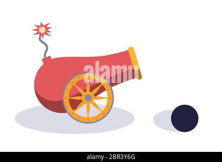 Vintage gun. Cartoon style Stock Vector