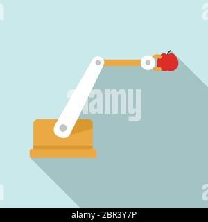 Farm robotic smart arm icon. Flat illustration of farm robotic smart arm vector icon for web design Stock Vector