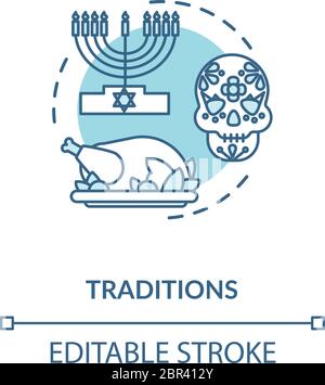Tradition turquoise concept icon Stock Vector