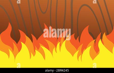 burning with wood texture vector background Stock Vector