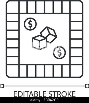 Property trading game pixel perfect linear icon Stock Vector