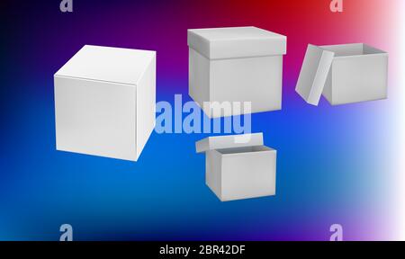 mock up illustration of big empty boxes on abstract background Stock Vector
