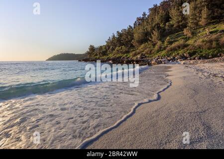 Marble beach (Saliara beach), Thassos Islands, Greece Stock Photo