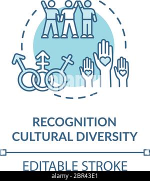 Cultural diversity recognition turquoise concept icon Stock Vector