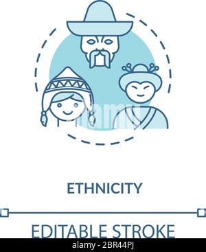 Ethnicity turquoise concept icon Stock Vector